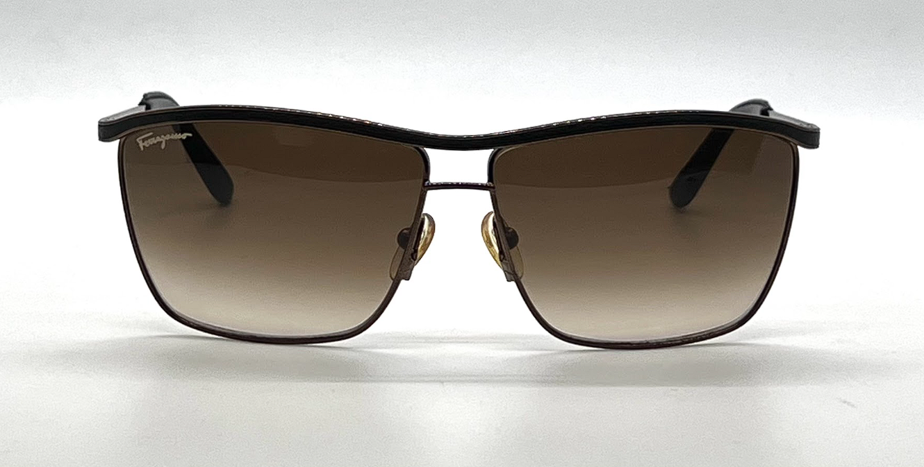 Salvatore Ferragamo SF113SL 210 Shiny Brown Aviator Sunglasses