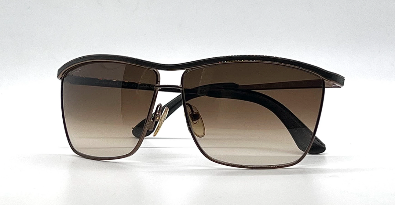 Salvatore Ferragamo SF113SL 210 Shiny Brown Aviator Sunglasses