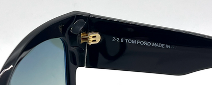 Tom Ford Anoushka TF371 01B Black Oversized Cat Eye Sunglasses Italy
