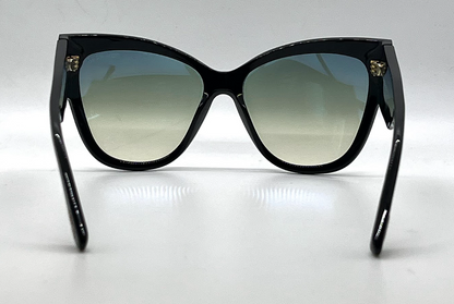 Tom Ford Anoushka TF371 01B Black Oversized Cat Eye Sunglasses Italy
