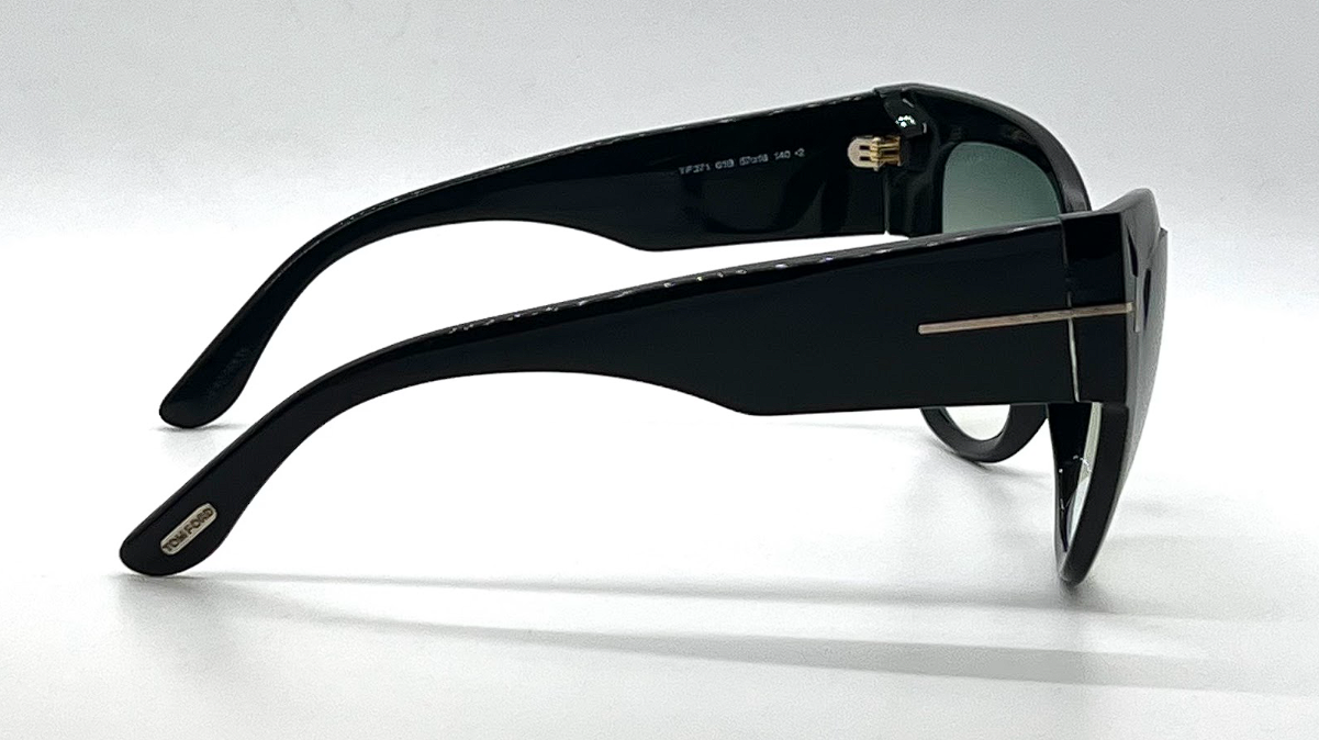 Tom Ford Anoushka TF371 01B Black Oversized Cat Eye Sunglasses Italy