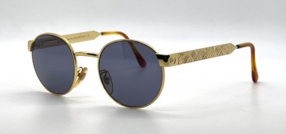Panorama Desert 031 Col. 001 Gold Round Vintage Sunglasses-Unworn-Italy