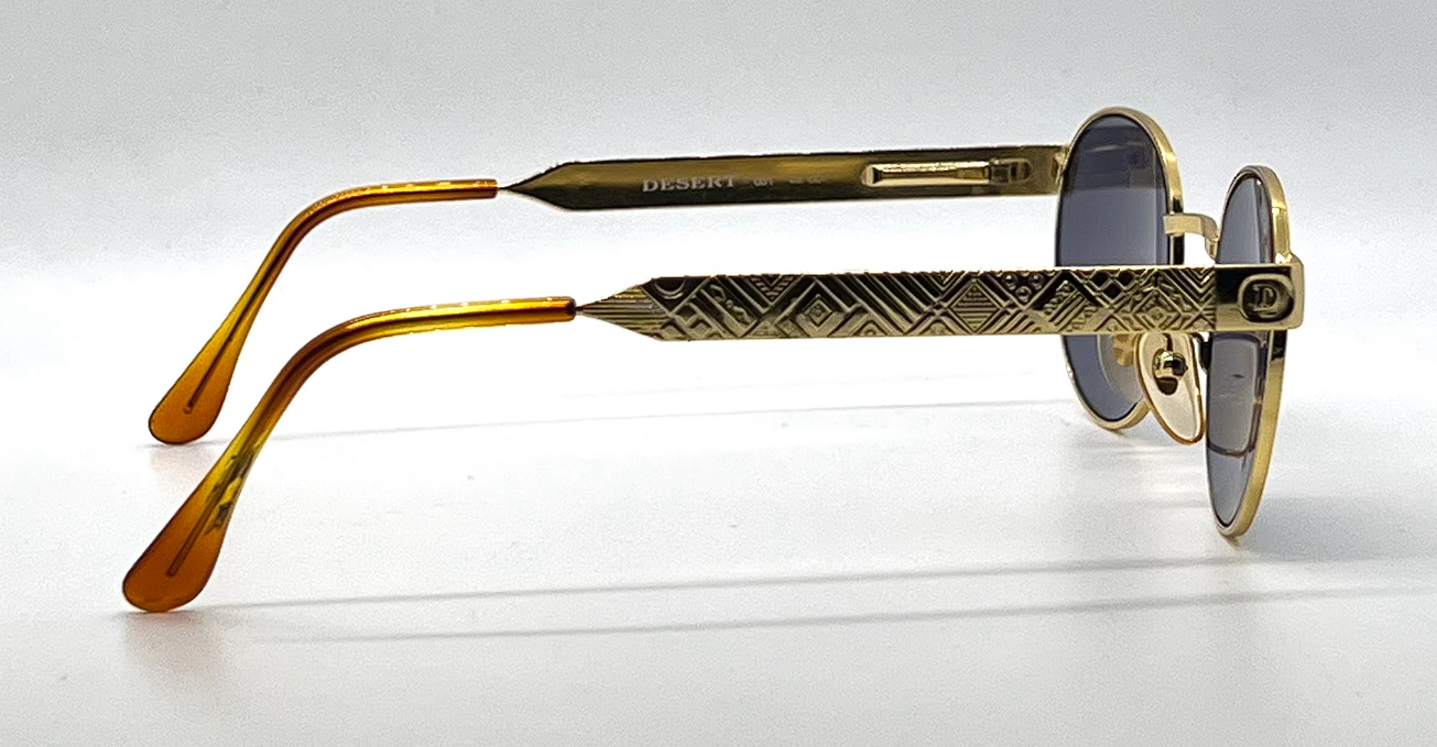 Panorama Desert 031 Col. 001 Gold Round Vintage Sunglasses-Unworn-Italy