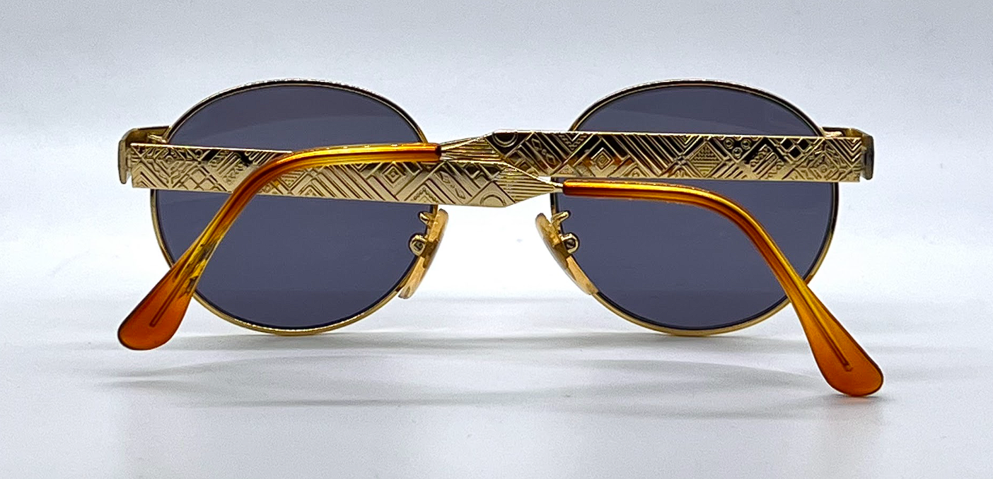 Panorama Desert 031 Col. 001 Gold Round Vintage Sunglasses-Unworn-Italy