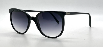 Persol Ratti 52-74 Black Round Vintage Sunglasses Blue Grey Gradient