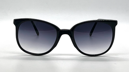 Persol Ratti 52-74 Black Round Vintage Sunglasses Blue Grey Gradient