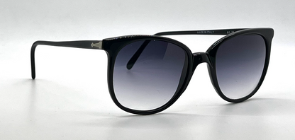 Persol Ratti 52-74 Black Round Vintage Sunglasses Blue Grey Gradient