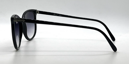 Persol Ratti 52-74 Black Round Vintage Sunglasses Blue Grey Gradient