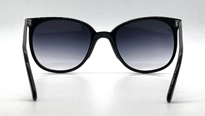 Persol Ratti 52-74 Black Round Vintage Sunglasses Blue Grey Gradient