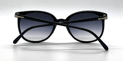 Persol Ratti 52-74 Black Round Vintage Sunglasses Blue Grey Gradient