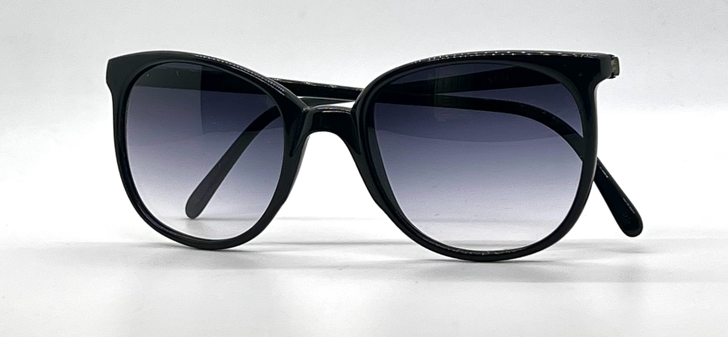 Persol Ratti 52-74 Black Round Vintage Sunglasses Blue Grey Gradient