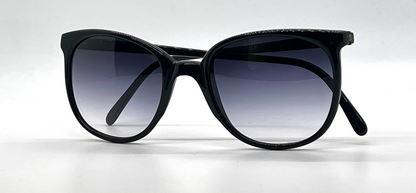 Persol Ratti 52-74 Black Round Vintage Sunglasses Blue Grey Gradient