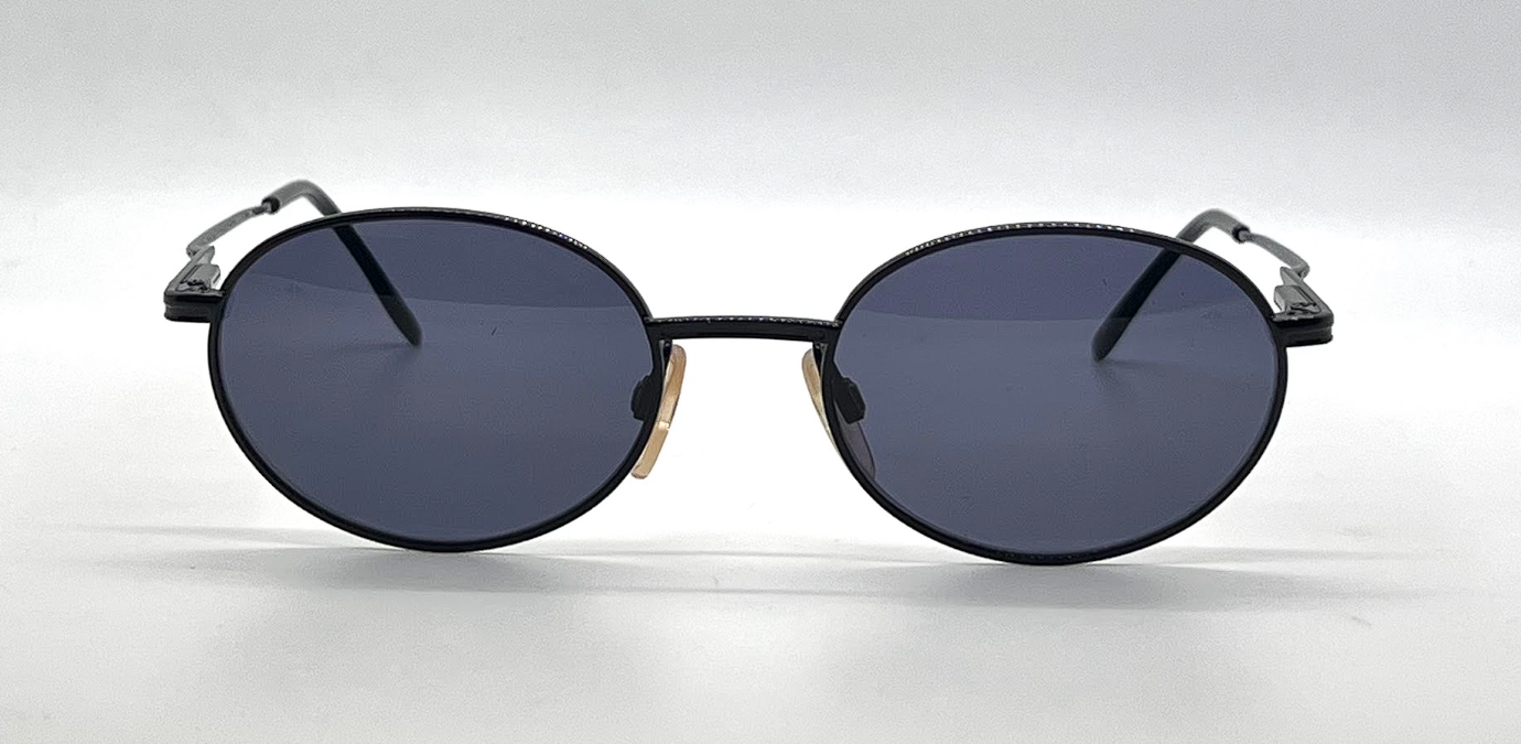 Chagall by Visibilia LL50042F Black Round Vintage Sunglasses-Unworn-Italy