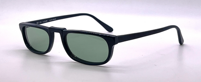 Elan 210 Blue Stripe Frame Vintage Sunglasses-New Custom Green Lenses
