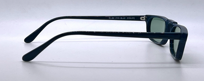 Elan 210 Blue Stripe Frame Vintage Sunglasses-New Custom Green Lenses