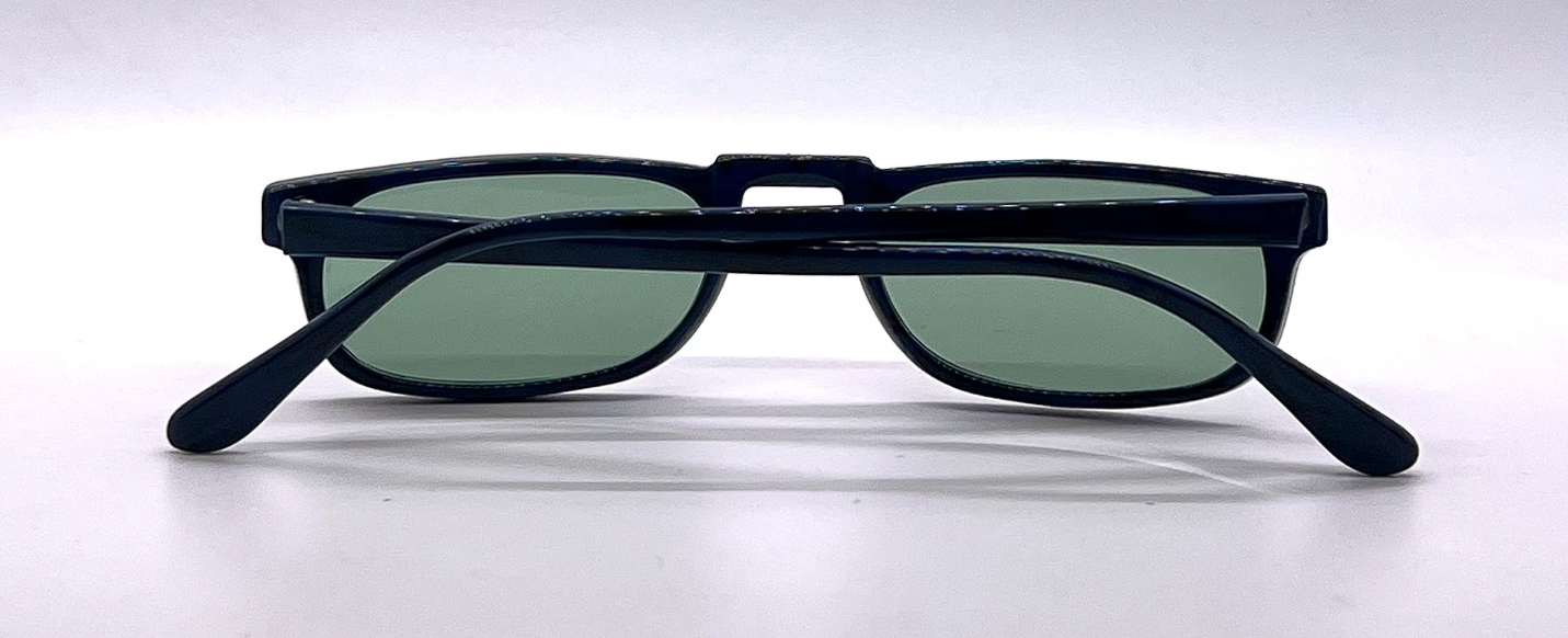 Elan 210 Blue Stripe Frame Vintage Sunglasses-New Custom Green Lenses