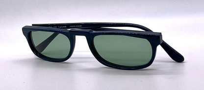 Elan 210 Blue Stripe Frame Vintage Sunglasses-New Custom Green Lenses