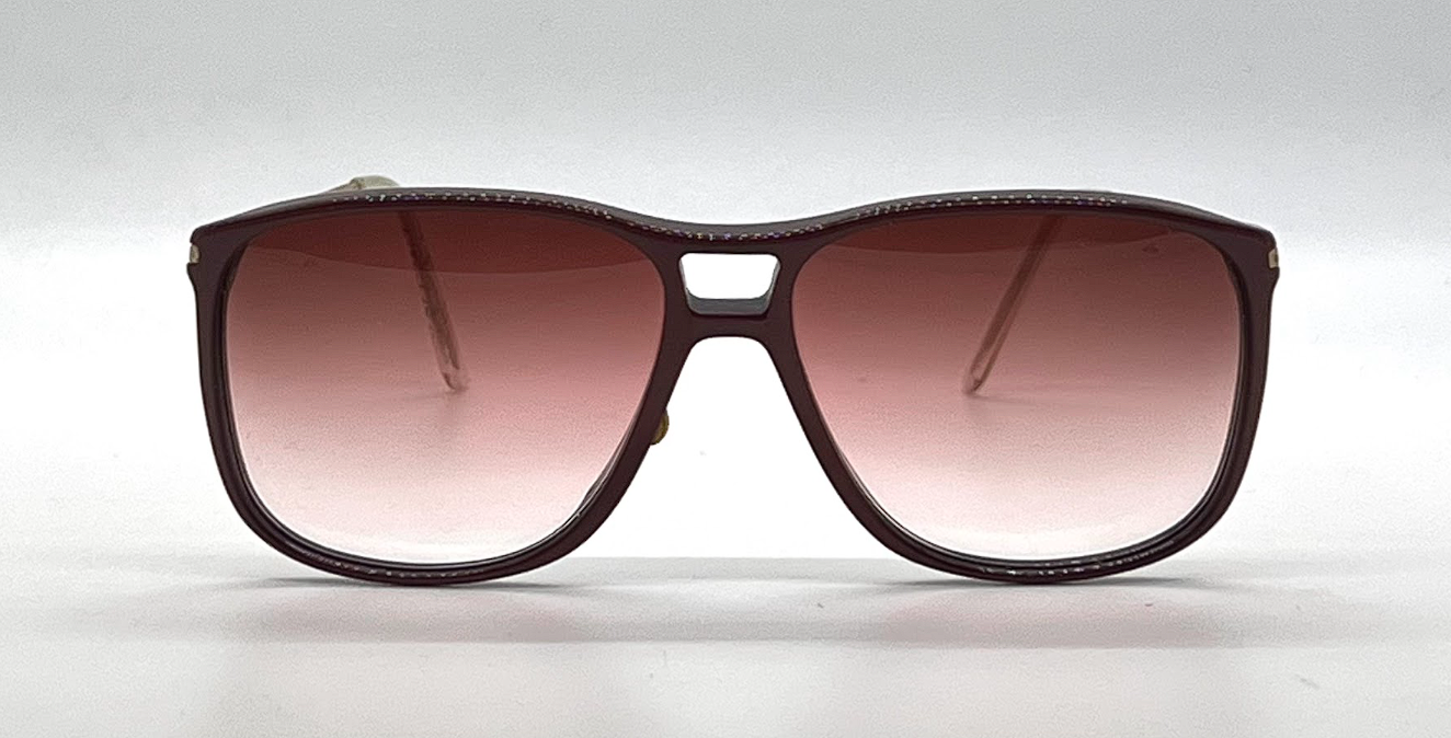 Optiline 6043 Maroon Aviator Vintage Sunglasses Pink Gradient lenses