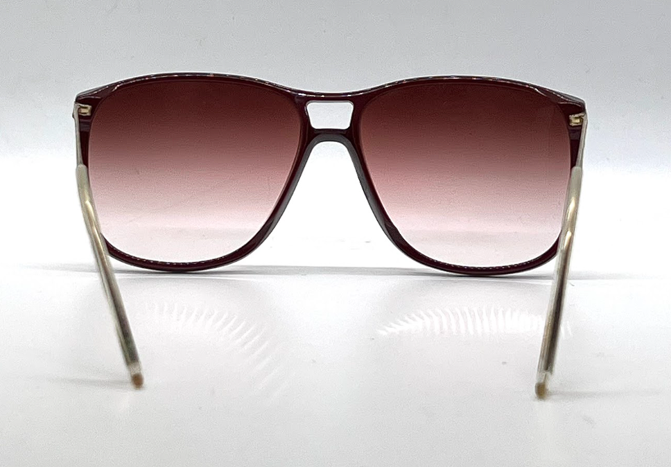 Optiline 6043 Maroon Aviator Vintage Sunglasses Pink Gradient lenses
