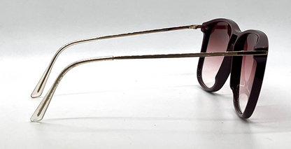 Optiline 6043 Maroon Aviator Vintage Sunglasses Pink Gradient lenses