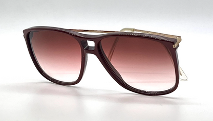 Optiline 6043 Maroon Aviator Vintage Sunglasses Pink Gradient lenses