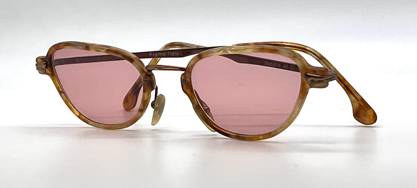Robert La Roche Vienne Mod.914 Tortoise Vintage Sunglasses Pink Lenses-Unworn-Italy