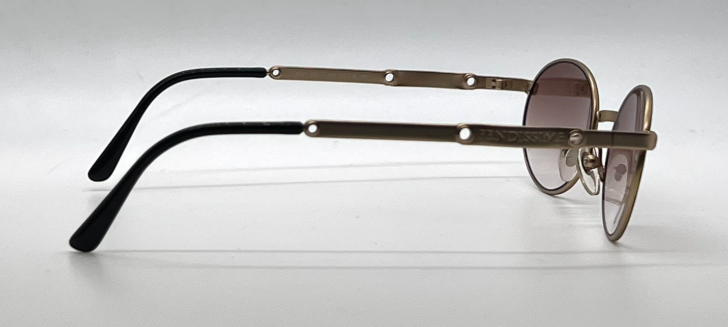 Fendissime F121 Col. 815 Gold Round Vintage Sunglasses-Unworn-Italy