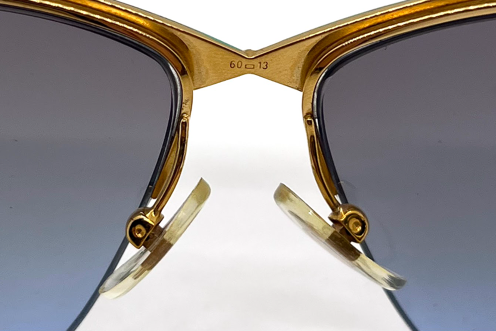 Logo Paris 101-02 Teal Gold Semi-Rimless Vintage Aviator Sunglasses-Unworn-France