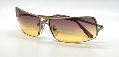 Furla Piercing SU4008 Gold Shield Sunglasses Purple Yellow Gradient Lenses-Unworn-Italy