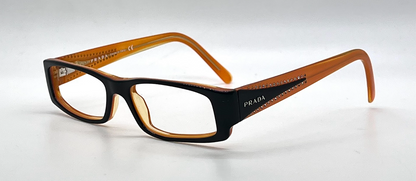 Prada VPR121 Black Orange Swarovski Crystal Vintage Eyeglasses-Unworn-Italy