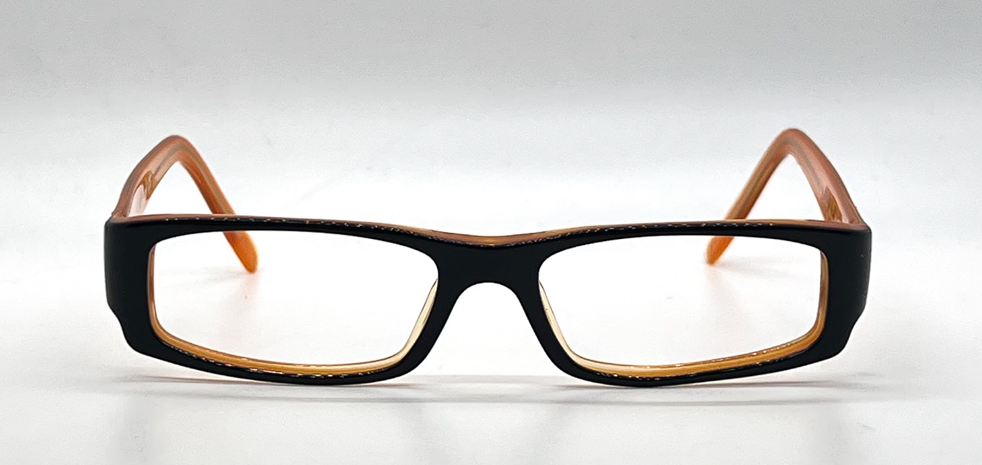 Prada VPR121 Black Orange Swarovski Crystal Vintage Eyeglasses-Unworn-Italy