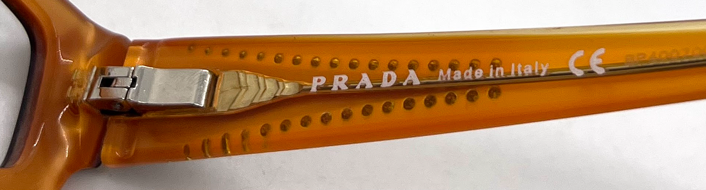 Prada VPR121 Black Orange Swarovski Crystal Vintage Eyeglasses-Unworn-Italy