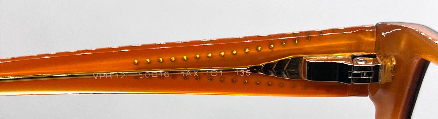 Prada VPR121 Black Orange Swarovski Crystal Vintage Eyeglasses-Unworn-Italy