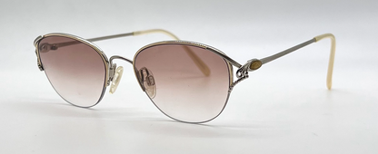 Tura Mod 728 Silver Filigree Sunglasses Brown Gradient-Unworn-Japan