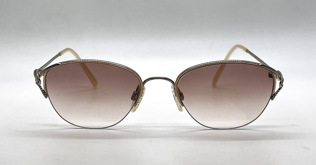 Tura Mod 728 Silver Filigree Sunglasses Brown Gradient-Unworn-Japan