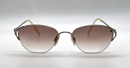 Tura Mod 728 Silver Filigree Sunglasses Brown Gradient-Unworn-Japan