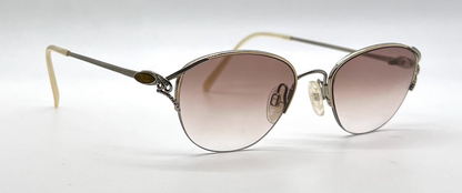 Tura Mod 728 Silver Filigree Sunglasses Brown Gradient-Unworn-Japan