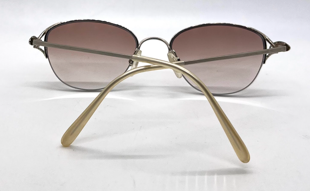 Tura Mod 728 Silver Filigree Sunglasses Brown Gradient-Unworn-Japan