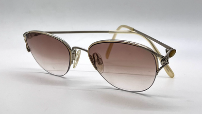 Tura Mod 728 Silver Filigree Sunglasses Brown Gradient-Unworn-Japan