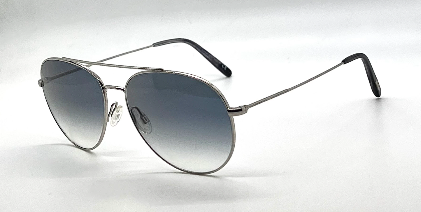 Oliver Peoples Airdale OV1286S Silver Sunglasses Chrome Sapphire Photo Lens