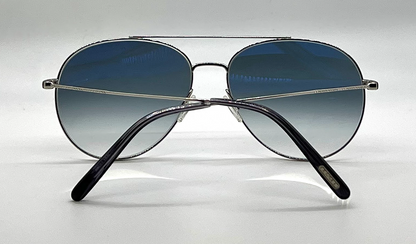 Oliver Peoples Airdale OV1286S Silver Sunglasses Chrome Sapphire Photo Lens