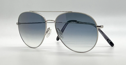 Oliver Peoples Airdale OV1286S Silver Sunglasses Chrome Sapphire Photo Lens