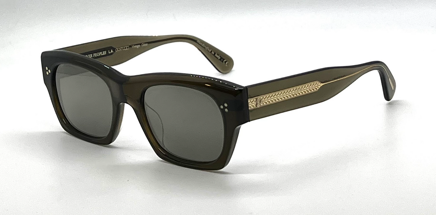 Oliver Peoples Isba OV5376SU Dark Military Grey Goldtone Lens Sunglasses