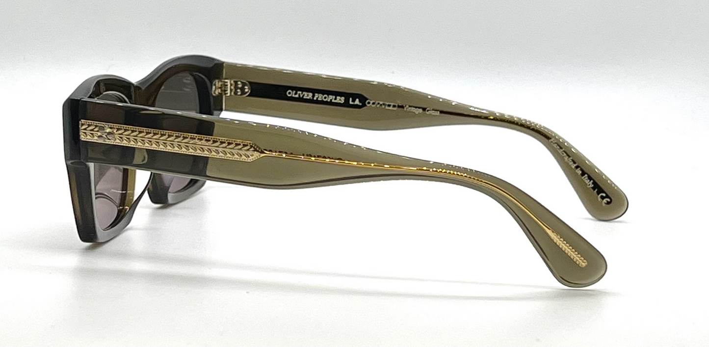 Oliver Peoples Isba OV5376SU Dark Military Grey Goldtone Lens Sunglasses