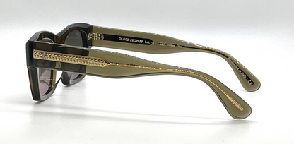 Oliver Peoples Isba OV5376SU Dark Military Grey Goldtone Lens Sunglasses