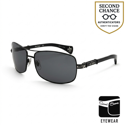 Silver Dagger JALB C2 Black Rectangular Vintage Sunglasses 65-16-125 Made in Japan