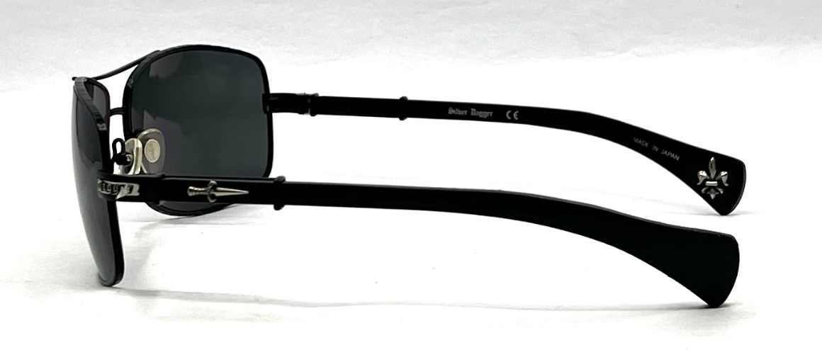 Silver Dagger JALB C2 Black Rectangular Vintage Sunglasses 65-16-125 Made in Japan
