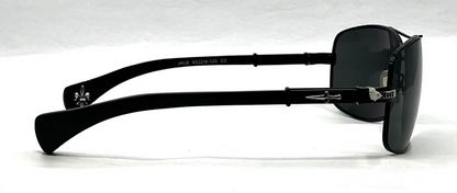 Silver Dagger JALB C2 Black Rectangular Vintage Sunglasses 65-16-125 Made in Japan