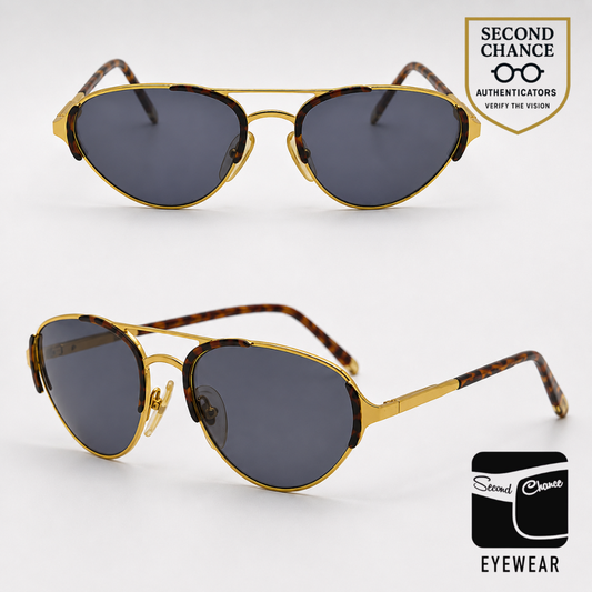 Starring SG1 Gold Tortoise Aviator Vintage Sunglasses-Unworn-Italy
