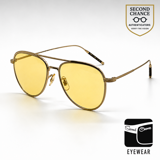 Oliver Peoples TK-3 OV1276ST Brushed Gold Yellow Wash Aviator Sunglasses
